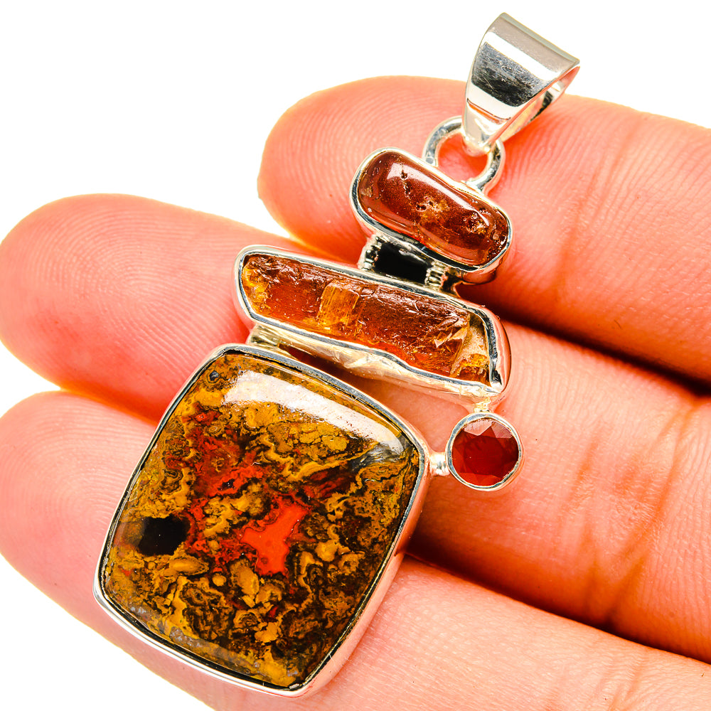 Moroccan Agate Pendants handcrafted by Ana Silver Co - PD12824