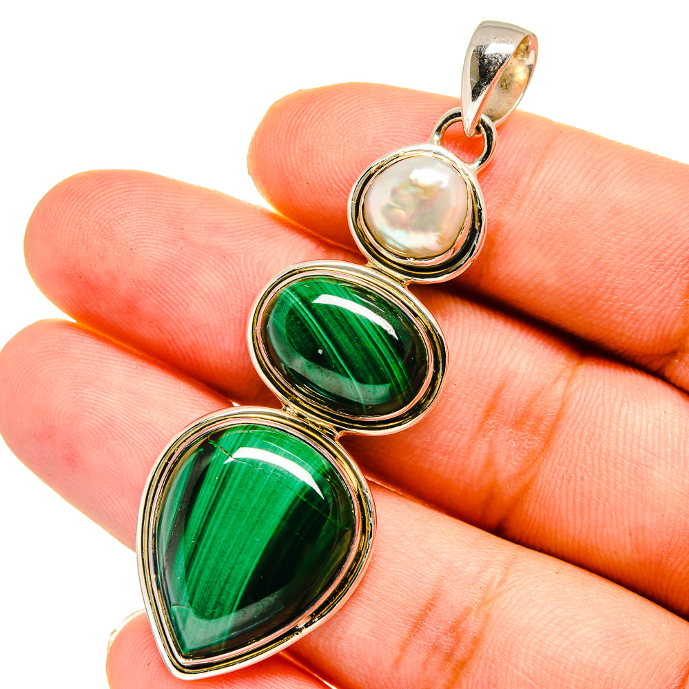 Malachite Pendants handcrafted by Ana Silver Co - PD12828