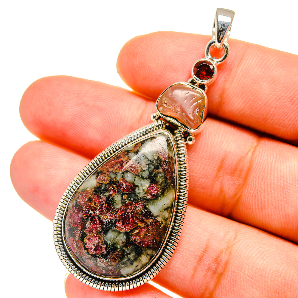 Russian Eudialyte Pendants handcrafted by Ana Silver Co - PD12837
