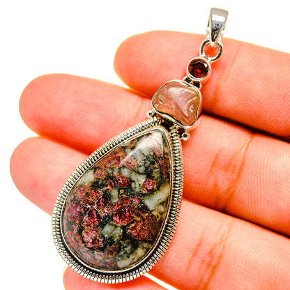 Russian Eudialyte Pendants handcrafted by Ana Silver Co - PD12837