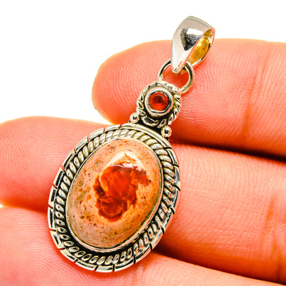Mexican Fire Opal Pendants handcrafted by Ana Silver Co - PD12844