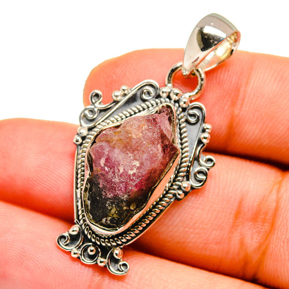 Watermelon Tourmaline Pendants handcrafted by Ana Silver Co - PD12861