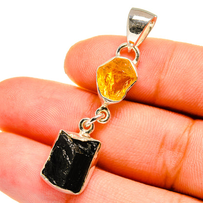 Black Tourmaline Pendants handcrafted by Ana Silver Co - PD12866