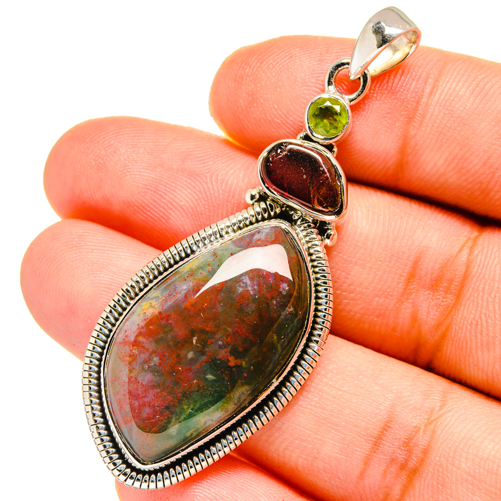 Bloodstone Pendants handcrafted by Ana Silver Co - PD12868