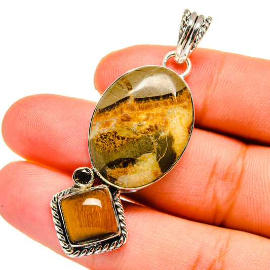 Septarian Nodule Pendants handcrafted by Ana Silver Co - PD12871