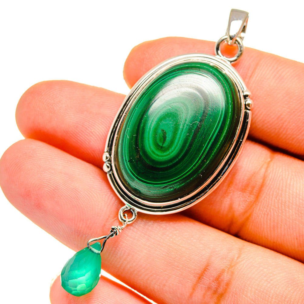Malachite Pendants handcrafted by Ana Silver Co - PD12878