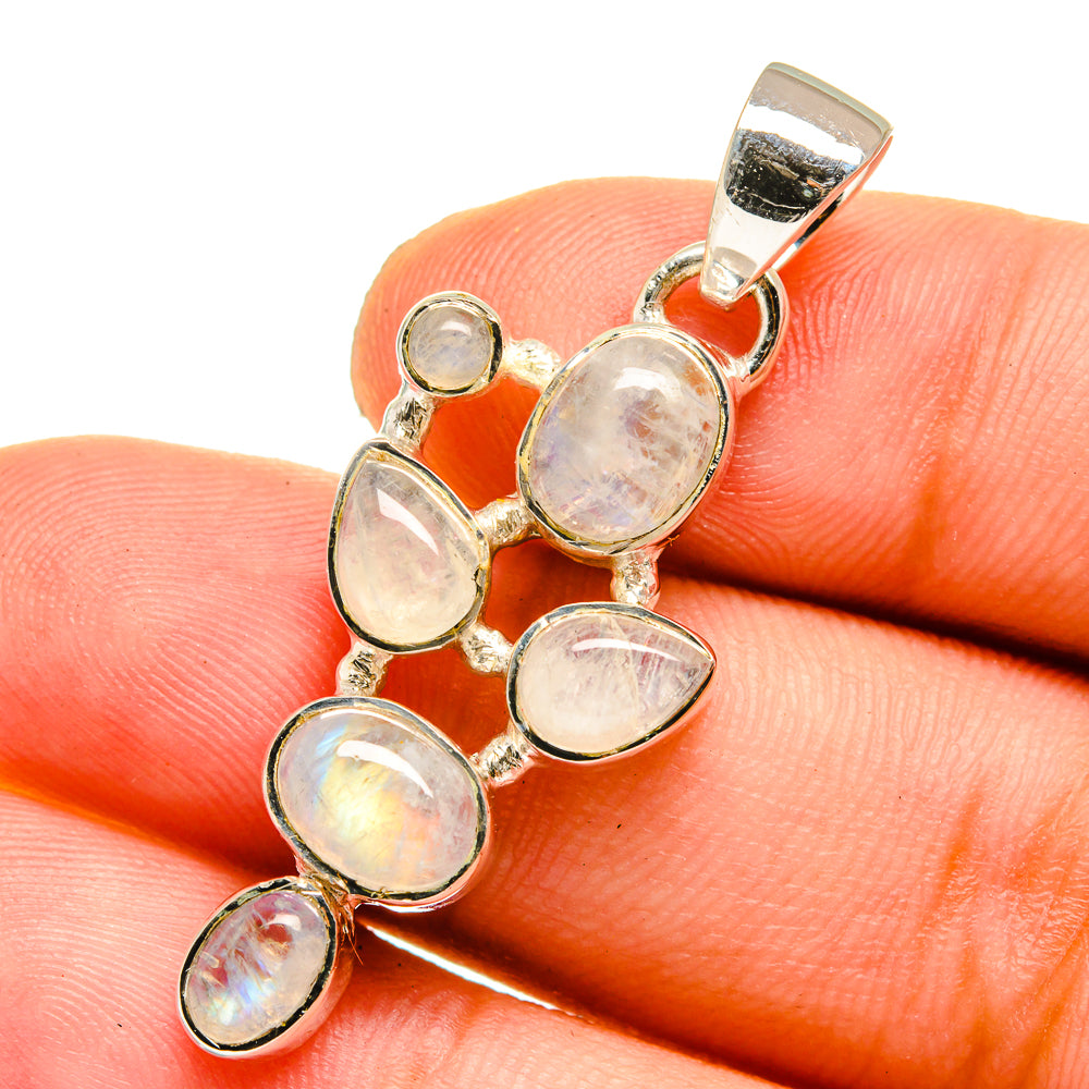 Rainbow Moonstone Pendants handcrafted by Ana Silver Co - PD12907