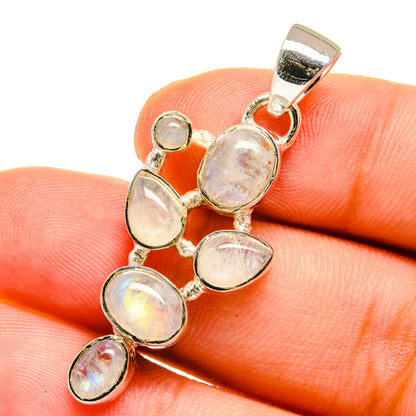 Rainbow Moonstone Pendants handcrafted by Ana Silver Co - PD12907