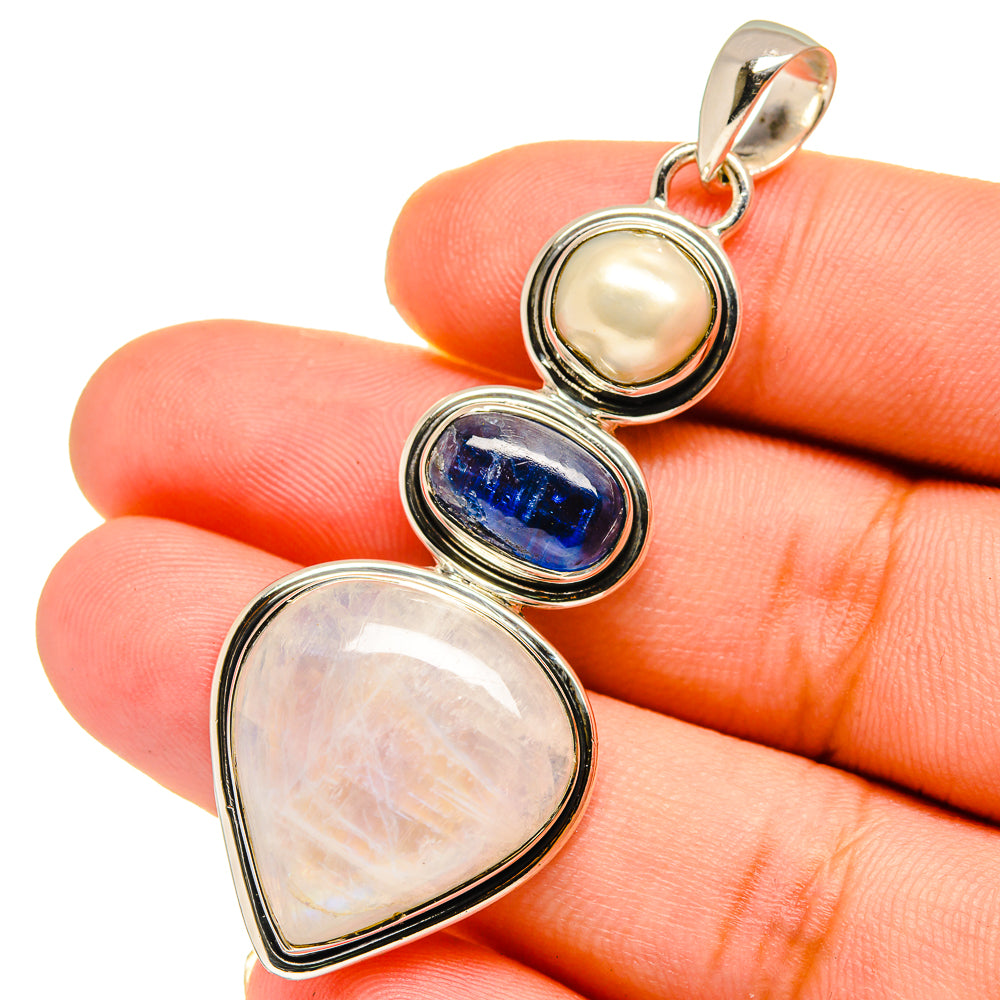 Rainbow Moonstone Pendants handcrafted by Ana Silver Co - PD12913