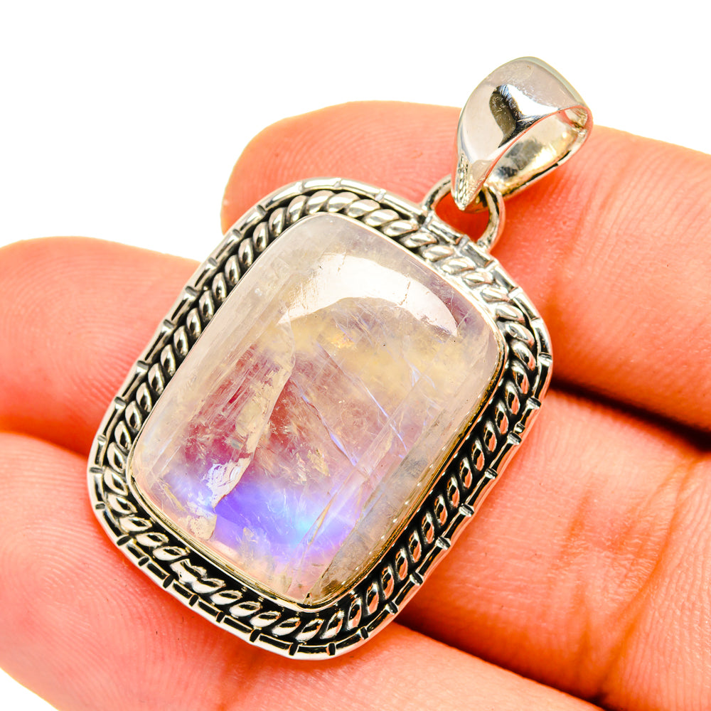 Rainbow Moonstone Pendants handcrafted by Ana Silver Co - PD12958