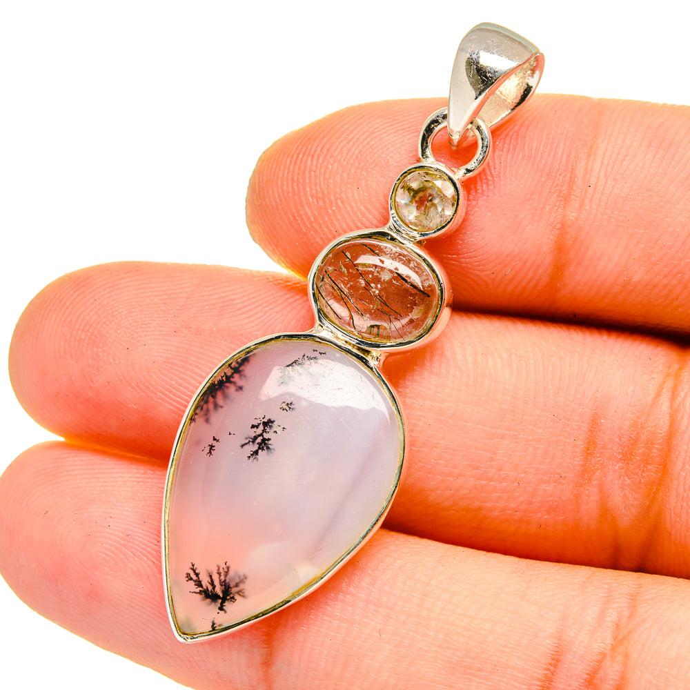 Dendritic Opal Pendants handcrafted by Ana Silver Co - PD12975