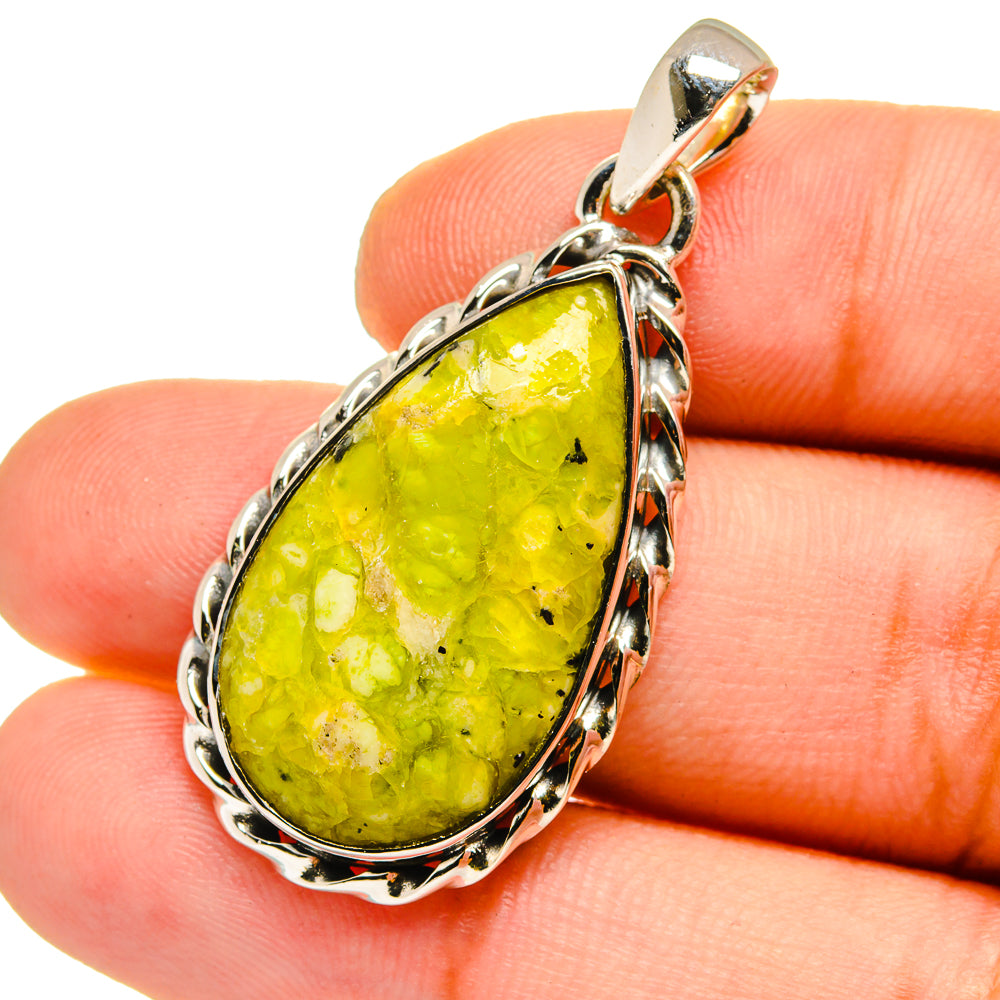 African Green Opal Pendants handcrafted by Ana Silver Co - PD12980