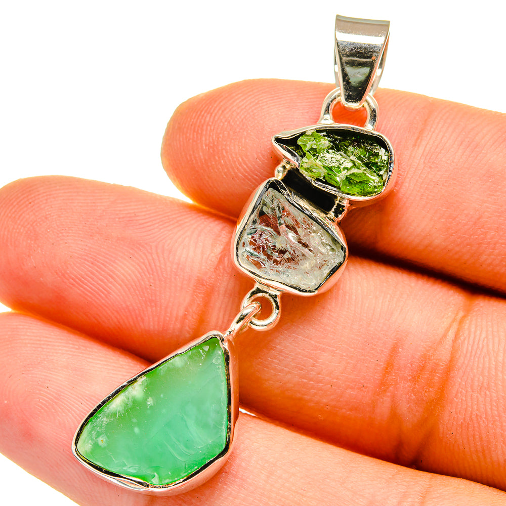 Chrysoprase Pendants handcrafted by Ana Silver Co - PD12987