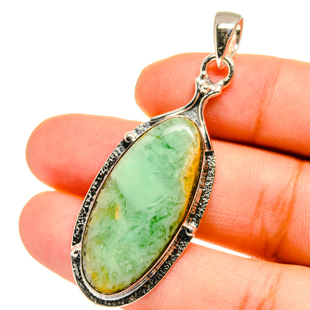 Lemon Chrysoprase Pendants handcrafted by Ana Silver Co - PD12990
