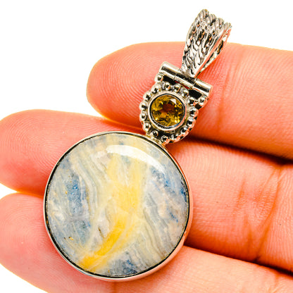 Blue Scheelite Pendants handcrafted by Ana Silver Co - PD12992