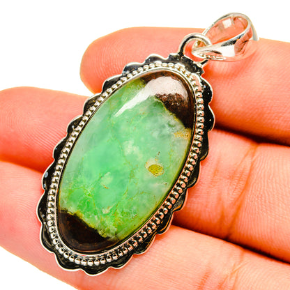 Boulder Chrysoprase Pendants handcrafted by Ana Silver Co - PD12998