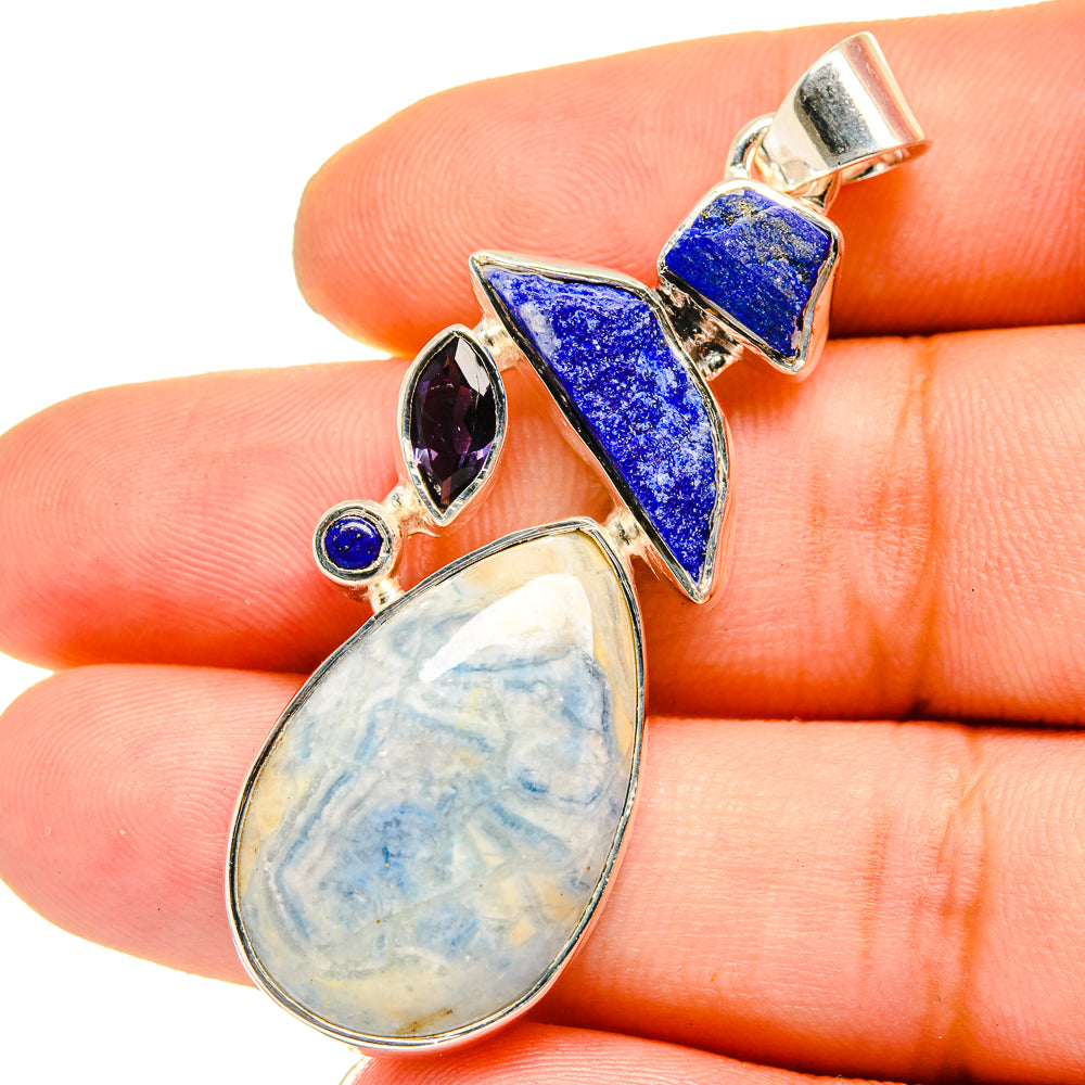 Blue Scheelite Pendants handcrafted by Ana Silver Co - PD13002