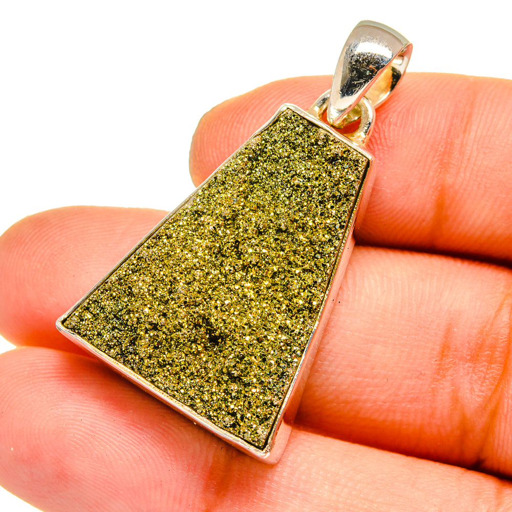Spectro Pyrite Druzy Pendants handcrafted by Ana Silver Co - PD13013