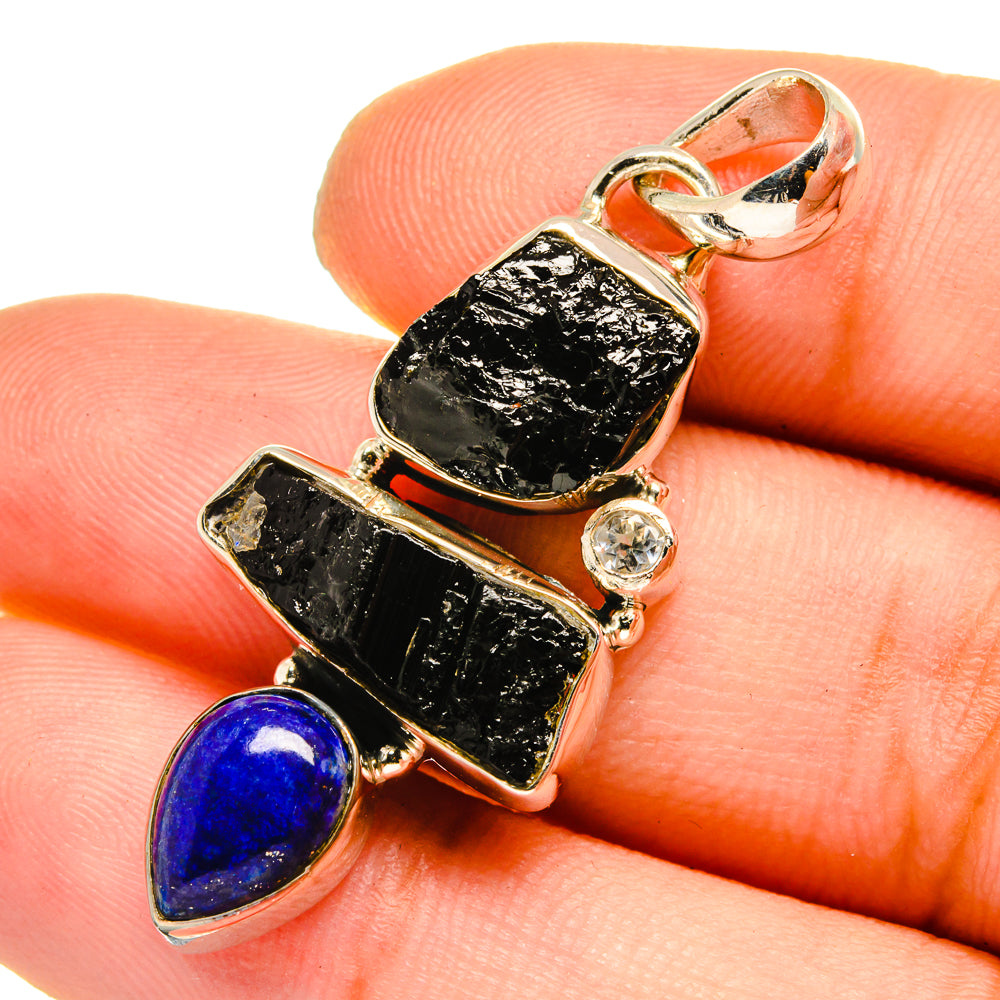 Black Tourmaline Pendants handcrafted by Ana Silver Co - PD13014