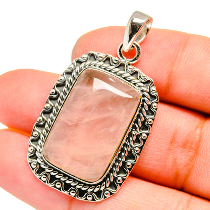 Rose Quartz Pendants handcrafted by Ana Silver Co - PD13022