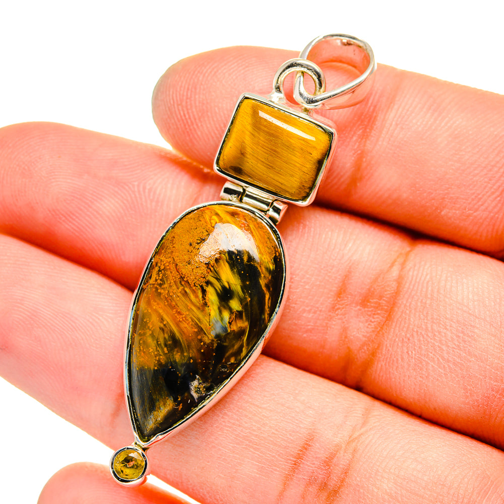 Golden Pietersite Pendants handcrafted by Ana Silver Co - PD13029