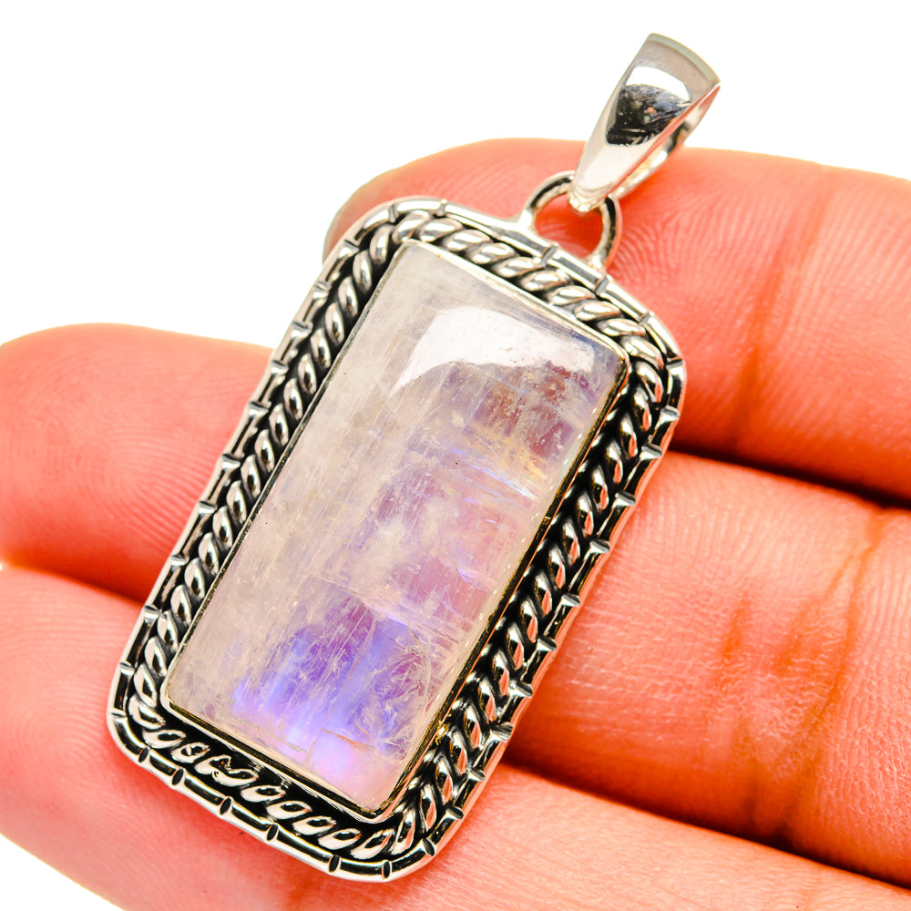Rainbow Moonstone Pendants handcrafted by Ana Silver Co - PD13041