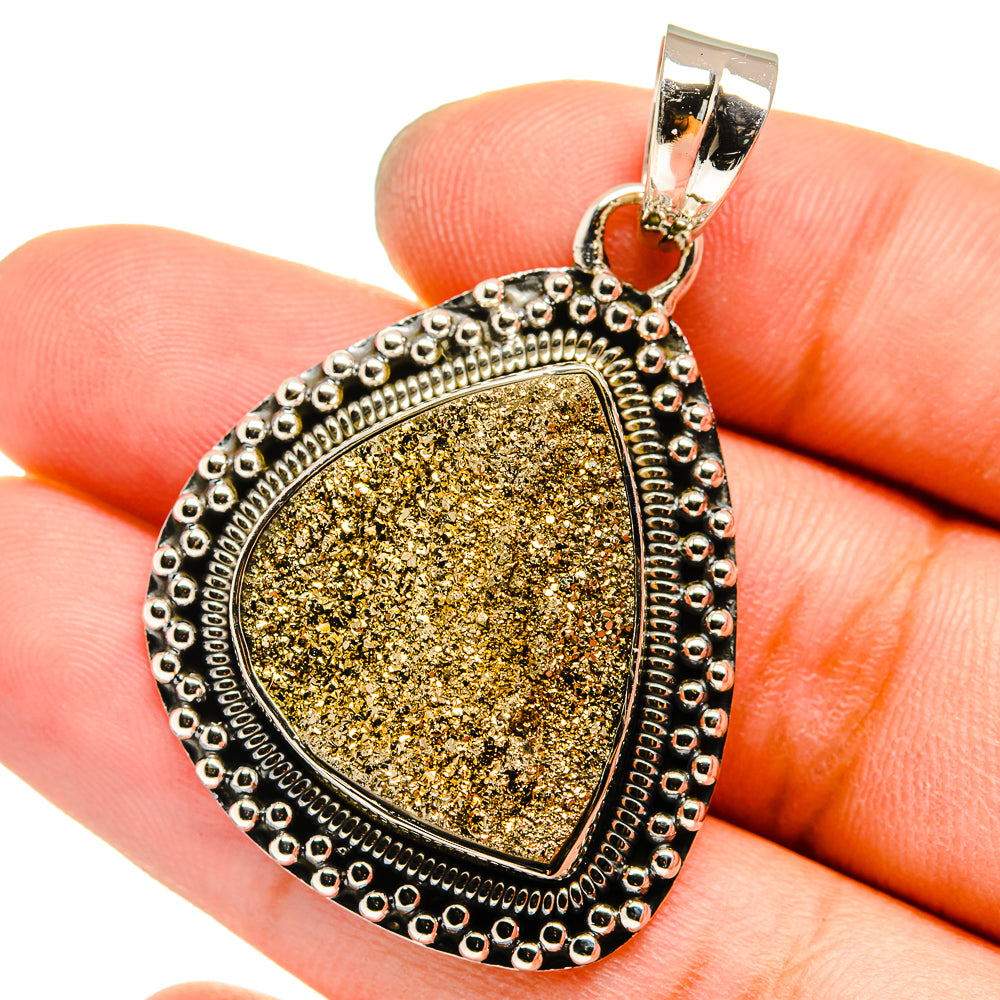 Spectro Pyrite Druzy Pendants handcrafted by Ana Silver Co - PD13044
