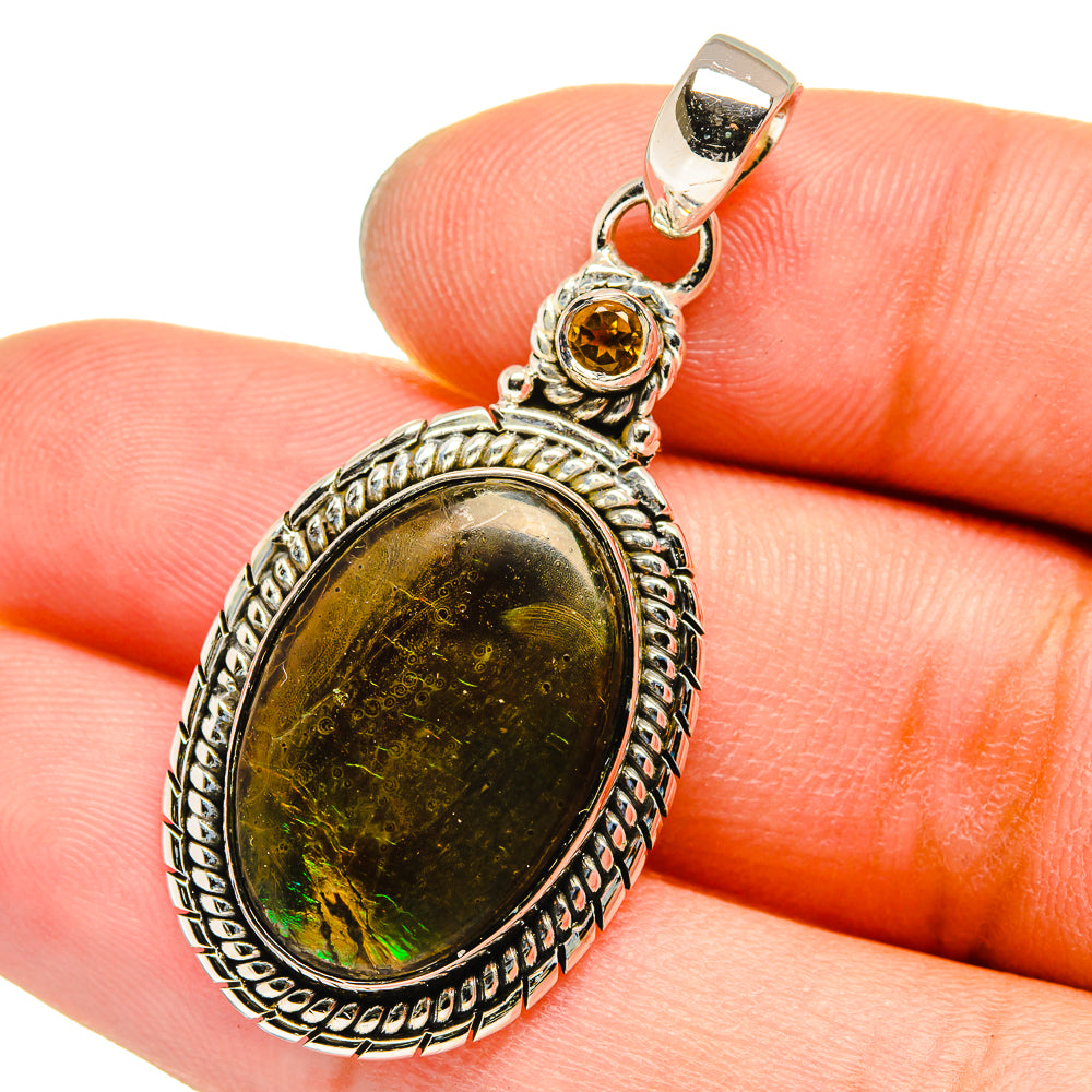 Ammolite Pendants handcrafted by Ana Silver Co - PD13054