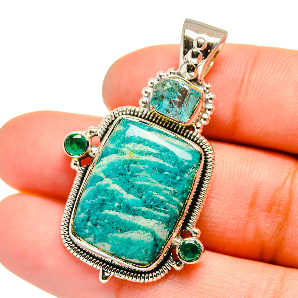 Amazonite Pendants handcrafted by Ana Silver Co - PD13055