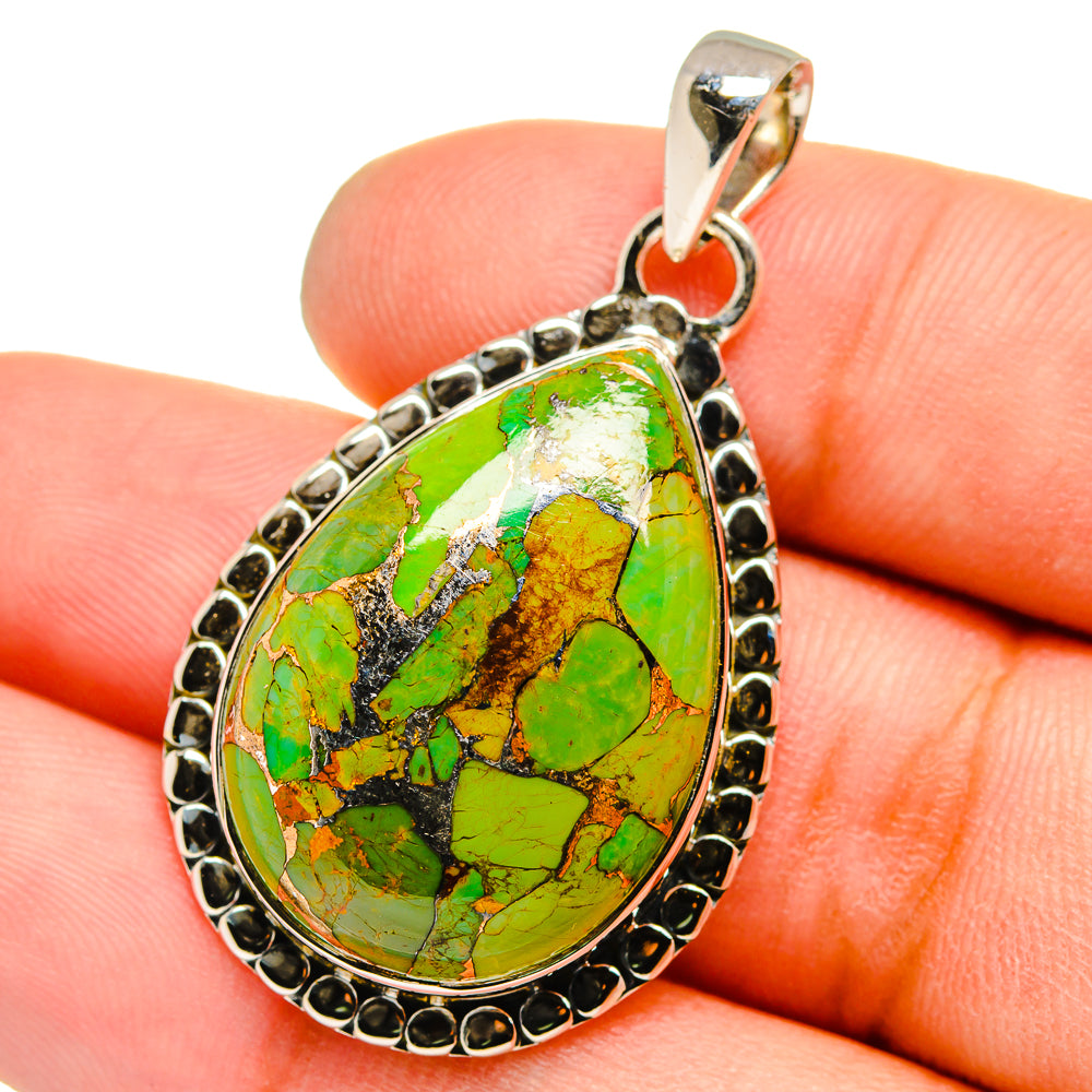 Green Copper Composite Turquoise Pendants handcrafted by Ana Silver Co - PD13056