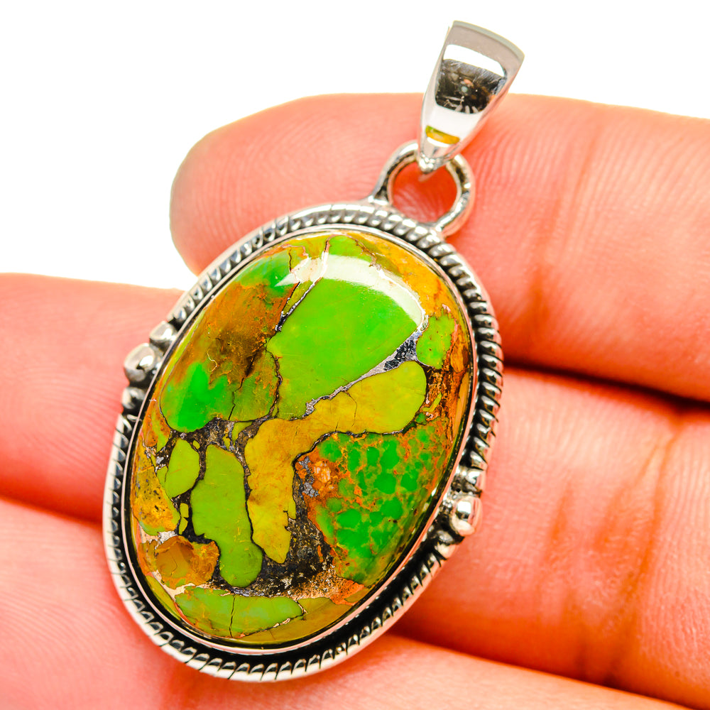 Green Copper Composite Turquoise Pendants handcrafted by Ana Silver Co - PD13058