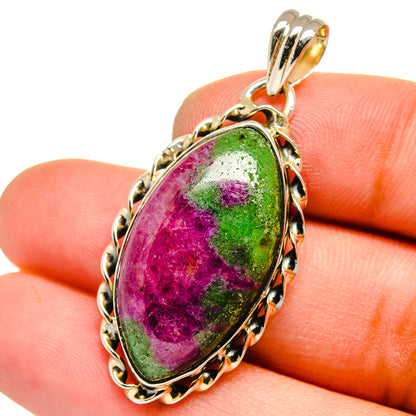 Ruby Zoisite Pendants handcrafted by Ana Silver Co - PD13059