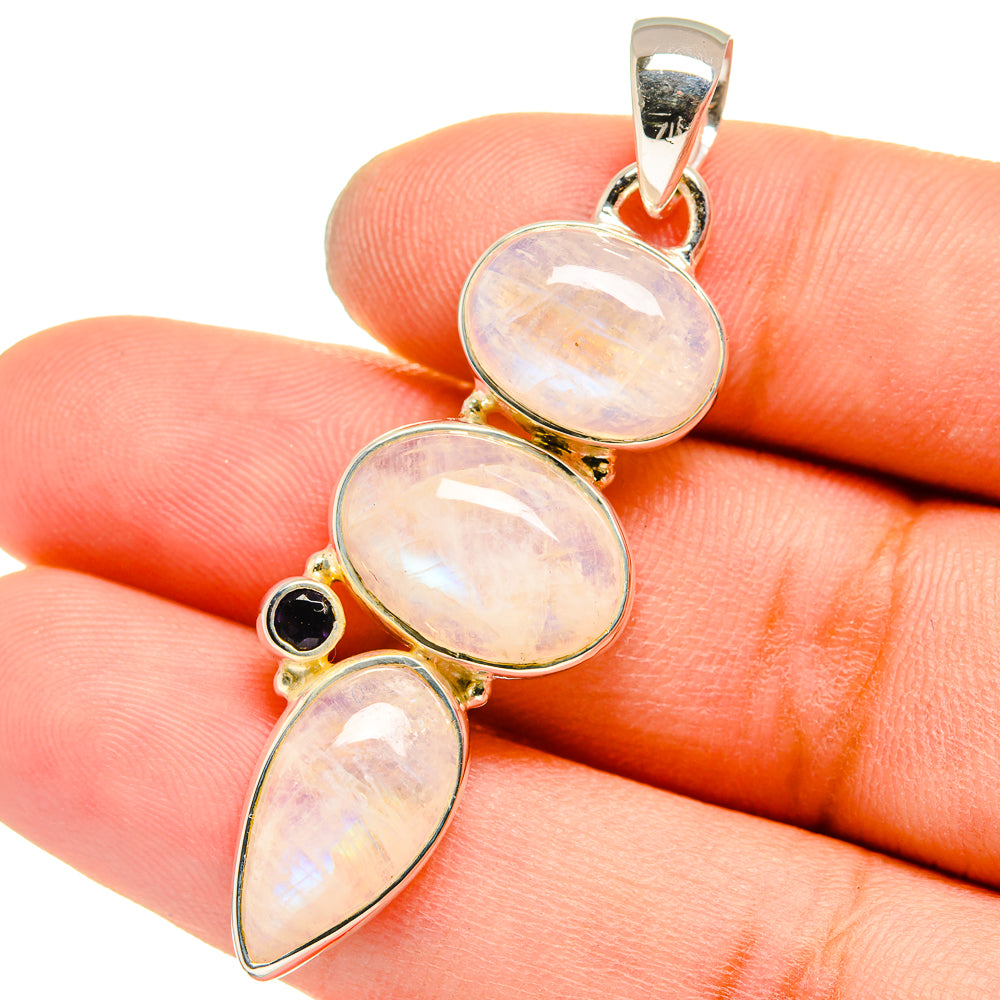 Rainbow Moonstone Pendants handcrafted by Ana Silver Co - PD13071
