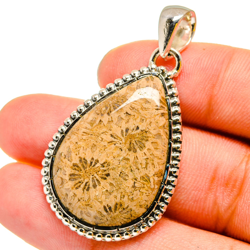 Fossil Coral Pendants handcrafted by Ana Silver Co - PD13123