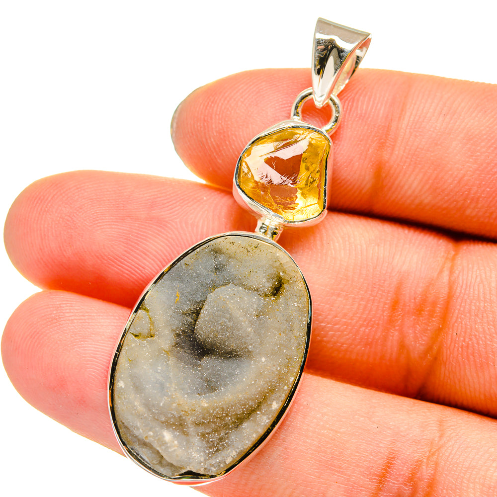 Desert Druzy Pendants handcrafted by Ana Silver Co - PD13145