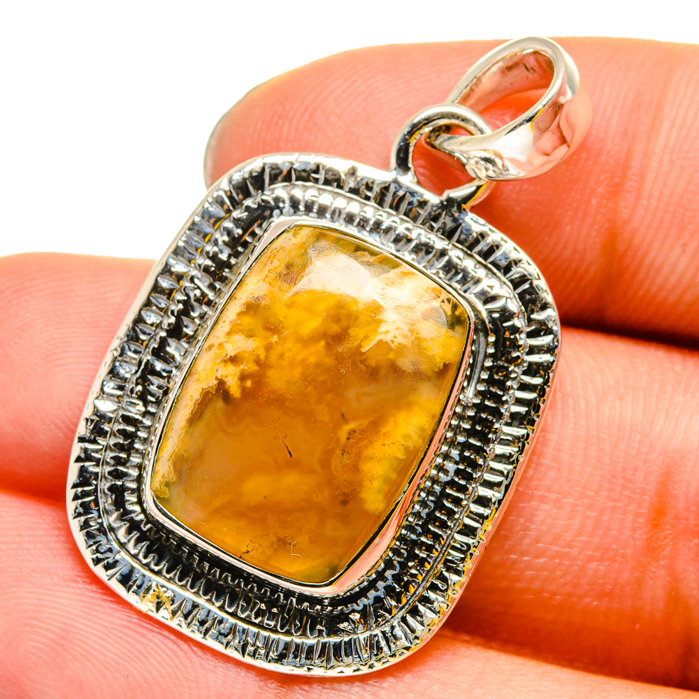 Mexican Fire Opal Pendants handcrafted by Ana Silver Co - PD13167