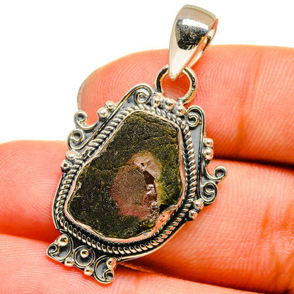 Watermelon Tourmaline Pendants handcrafted by Ana Silver Co - PD13171