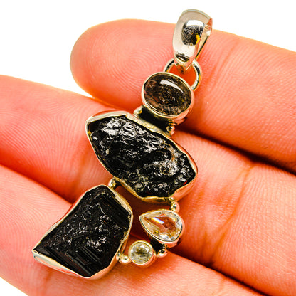 Black Tourmaline Pendants handcrafted by Ana Silver Co - PD13176