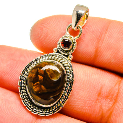 Mexican Fire Agate Pendants handcrafted by Ana Silver Co - PD13183
