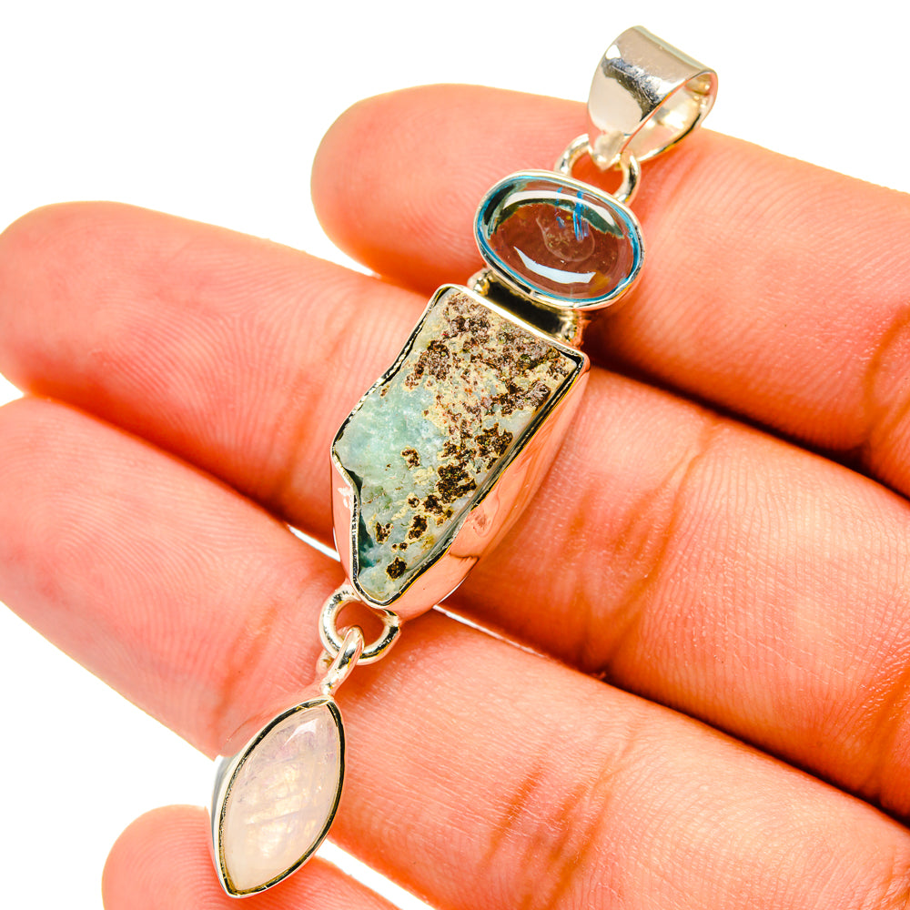 Peruvian Opal Pendants handcrafted by Ana Silver Co - PD13204