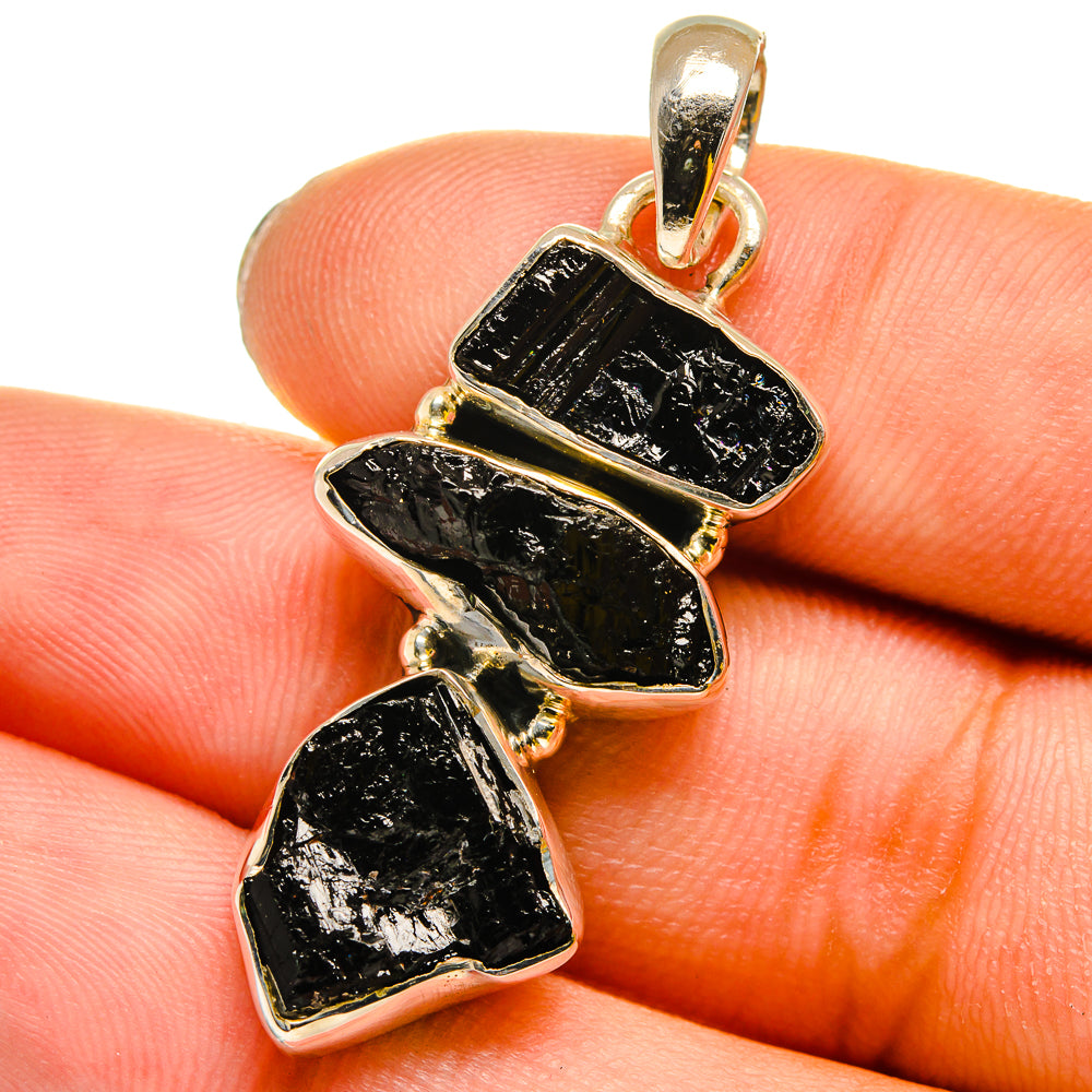 Black Tourmaline Pendants handcrafted by Ana Silver Co - PD13207