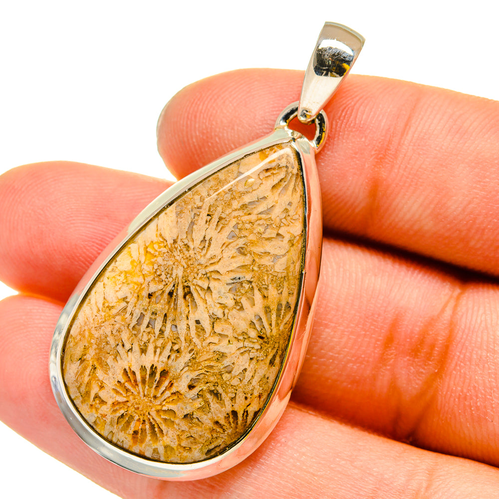 Fossil Coral Pendants handcrafted by Ana Silver Co - PD13213