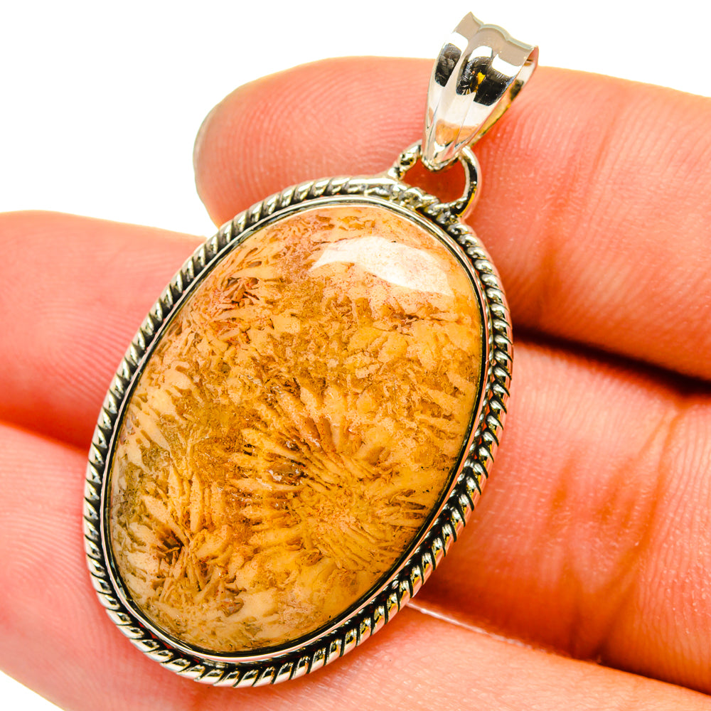 Fossil Coral Pendants handcrafted by Ana Silver Co - PD13215
