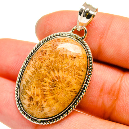 Fossil Coral Pendants handcrafted by Ana Silver Co - PD13215