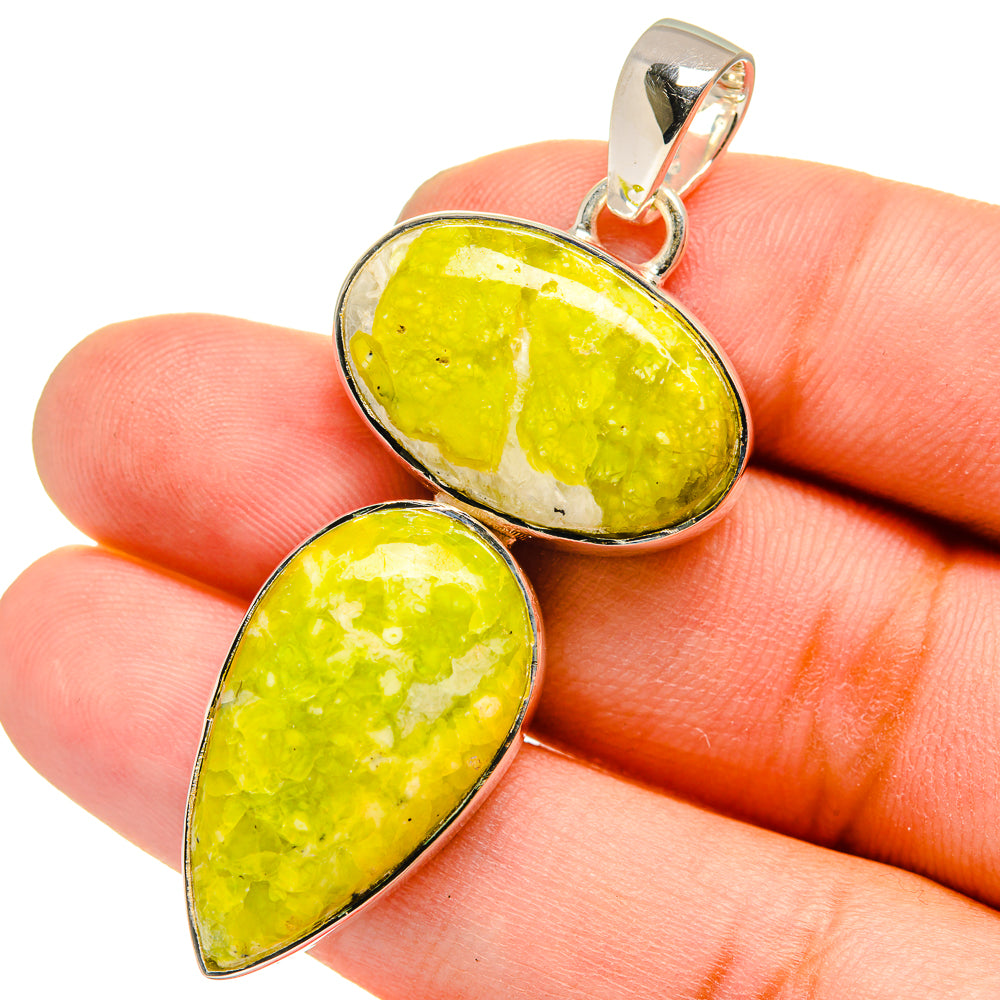 African Green Opal Pendants handcrafted by Ana Silver Co - PD13243