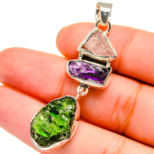 Chrome Diopside Pendants handcrafted by Ana Silver Co - PD13279