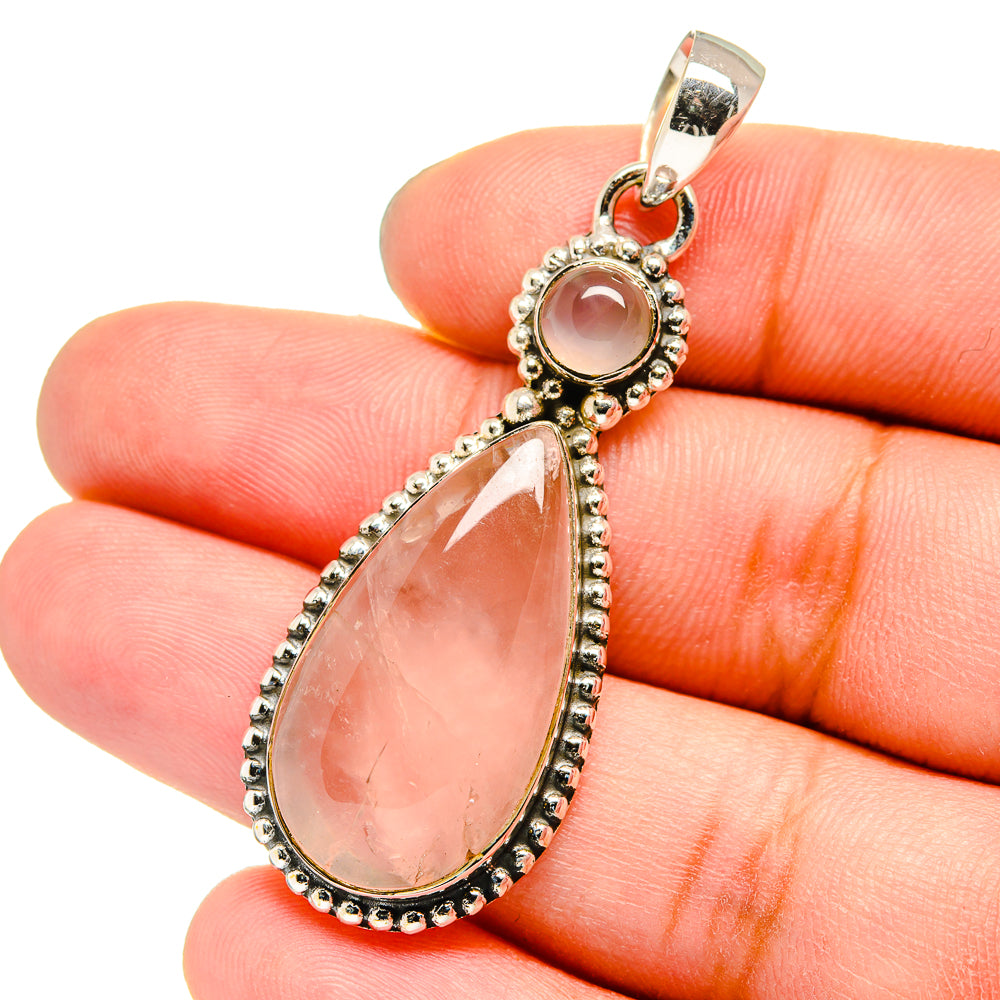 Rose Quartz Pendants handcrafted by Ana Silver Co - PD13281
