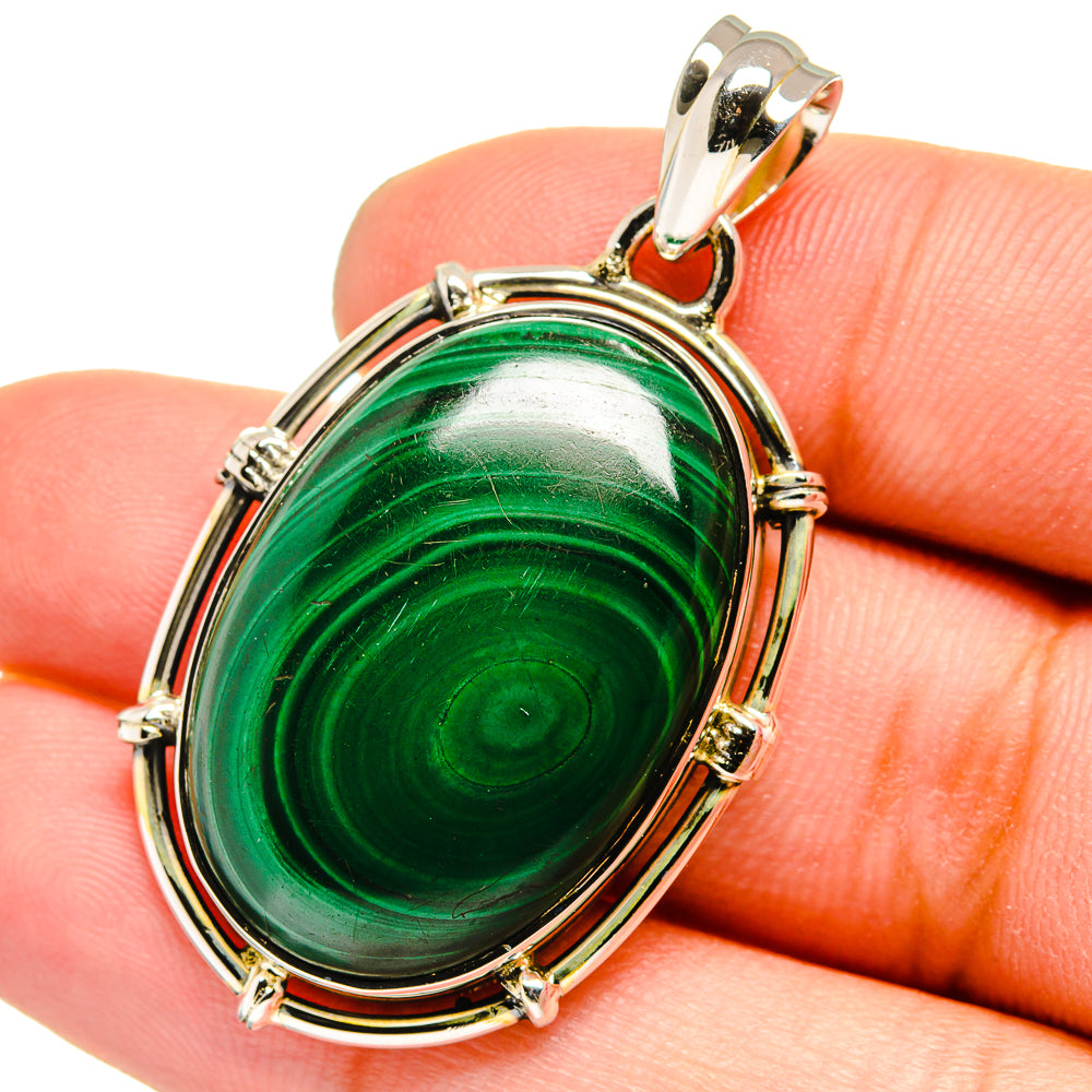 Malachite Pendants handcrafted by Ana Silver Co - PD13292