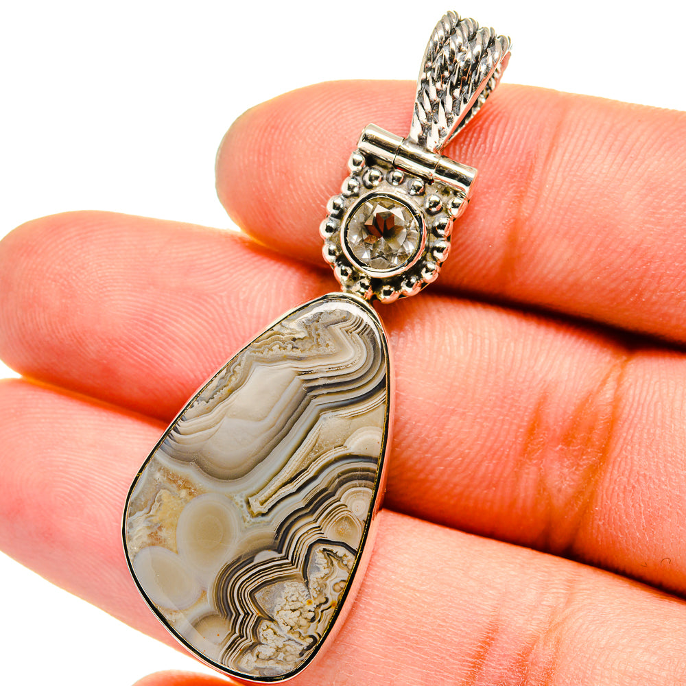 Laguna Lace Agate Pendants handcrafted by Ana Silver Co - PD13296
