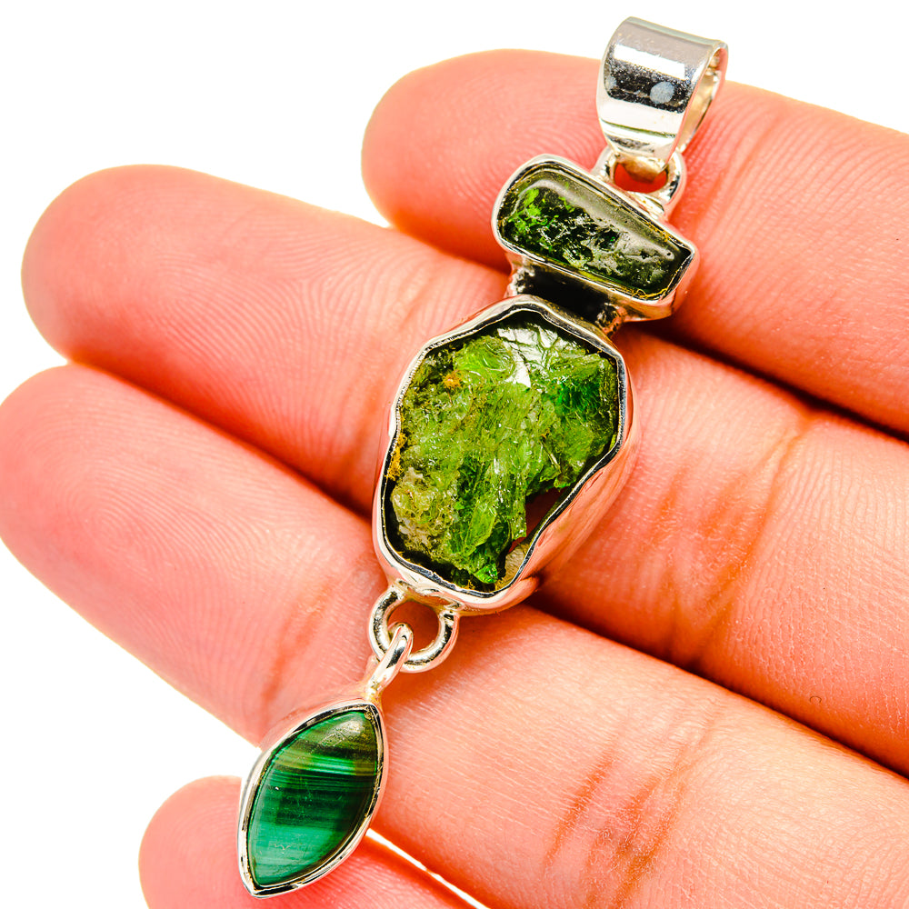 Chrome Diopside Pendants handcrafted by Ana Silver Co - PD13313